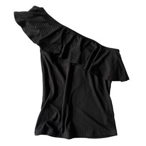 one shoulder black shirt size XL